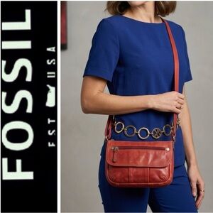 Fossil Leather Crossbody Bag